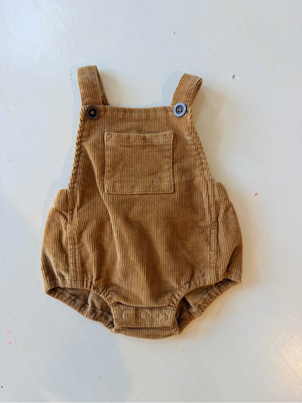 Corduroy Bubble Romper in Tan - Jamie Kay
